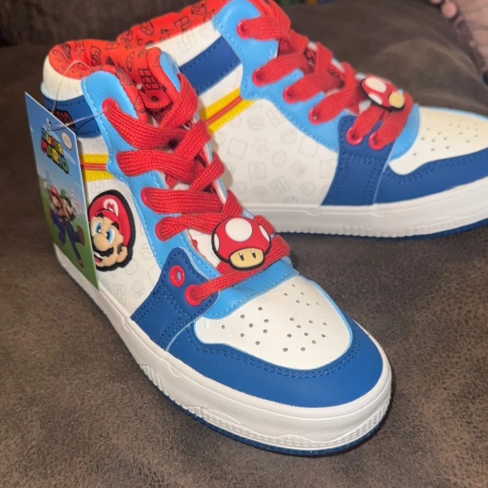 Blue and Red Super‎ Mario High-Top Sneakers